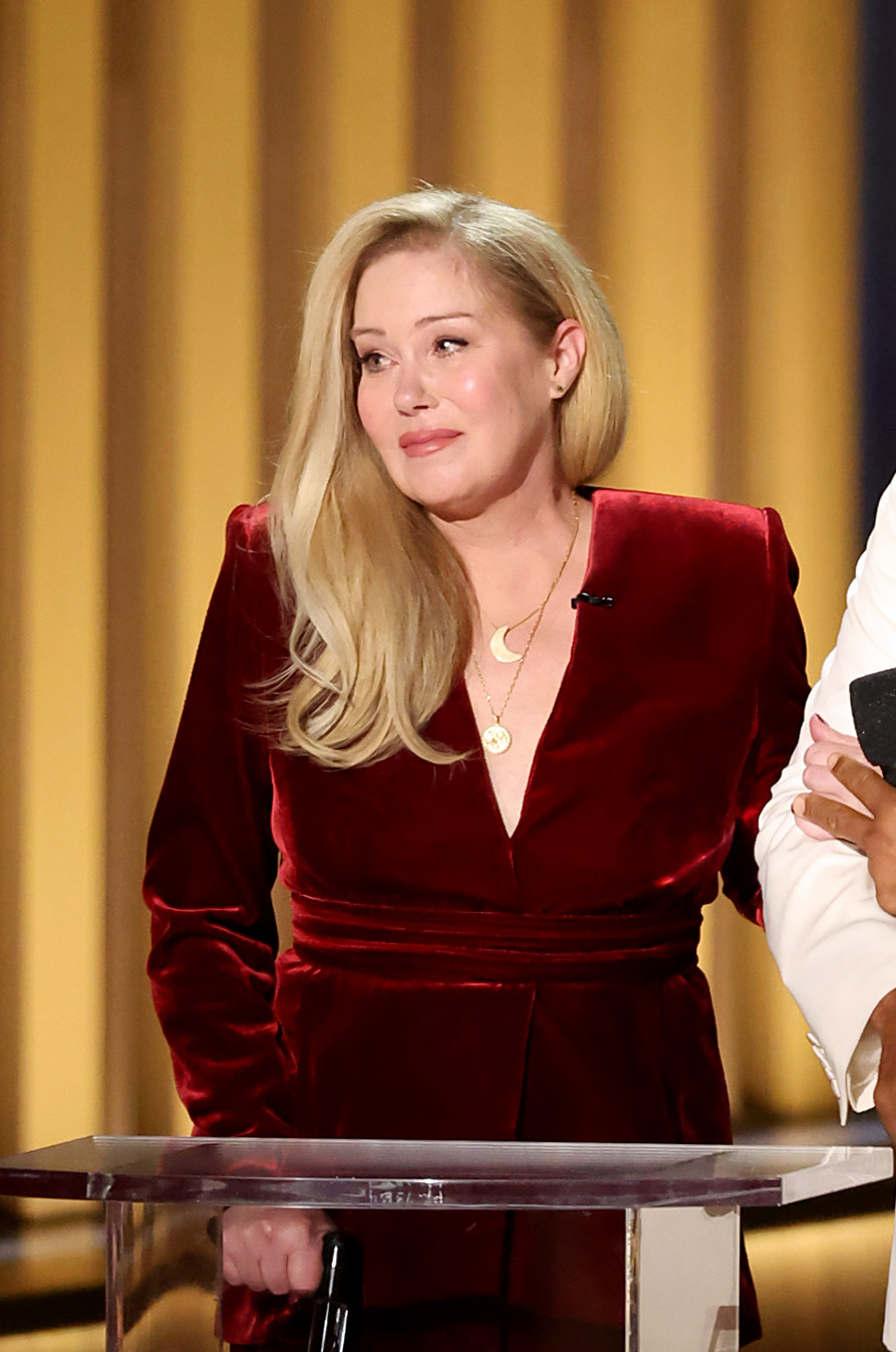 Christina Applegate speaks speaks onstage during the 75th Primetime Emmy Awards at Peacock Theater on January 15, 2024, in Los Angeles, California. | Source: Getty Images