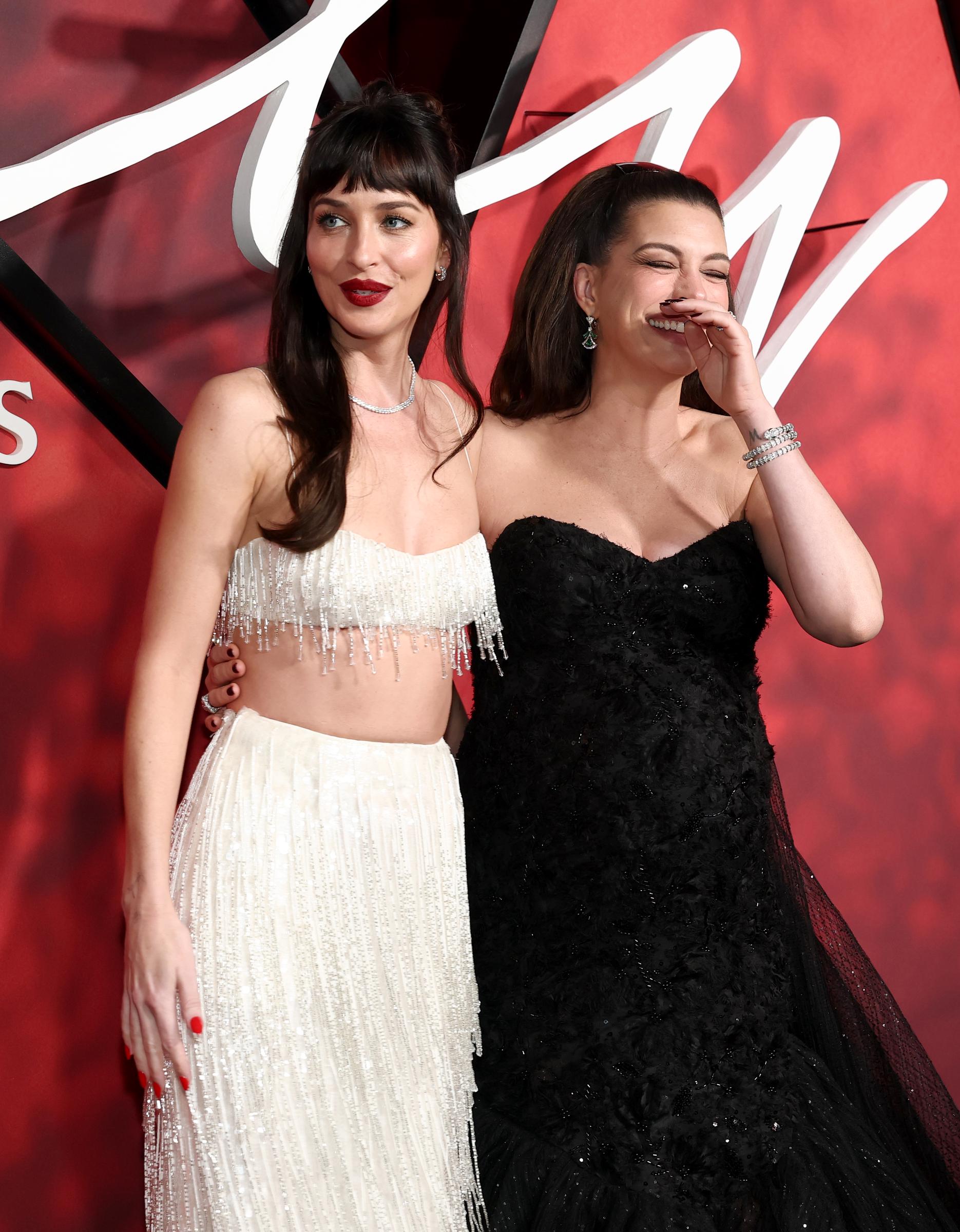 Dakota Johnson and Anne Hathaway attend the "Verity" premiere at AMC Lincoln Square 13 on September 29, 2026 in New York City. | Source: Getty Images