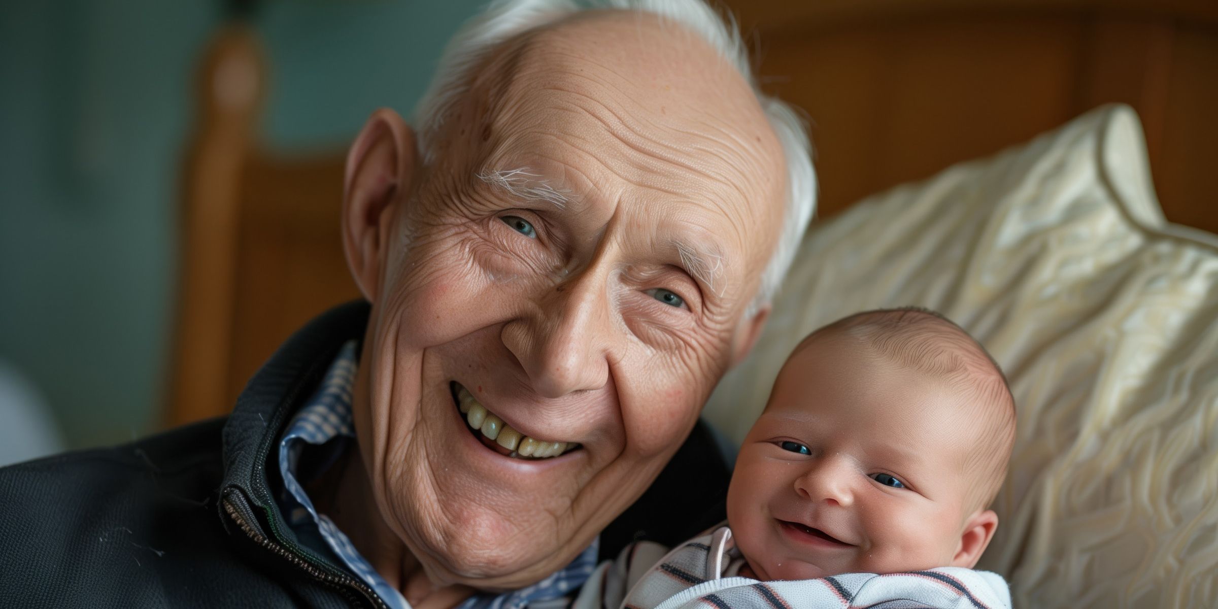 A happy grandfather posing with his grandchild | Source: Magnific