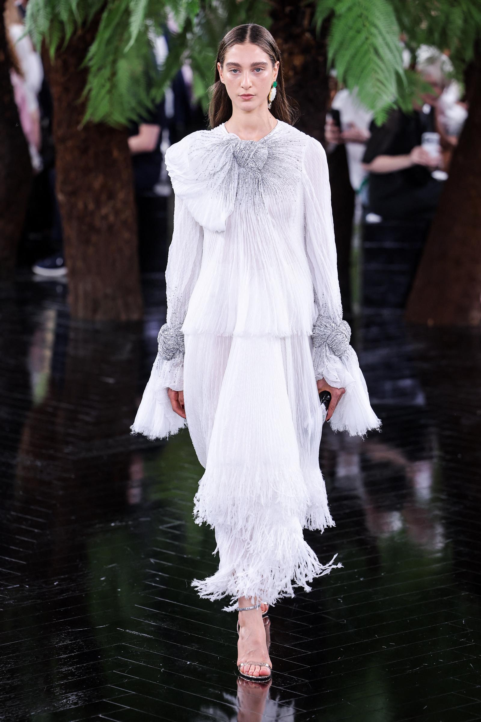 A model walks the runway during the Christian Dior Haute Couture Fall/Winter 2026/2027 show as part of Paris Fashion Week on July 6, 2026 in France. | Source: Getty Images