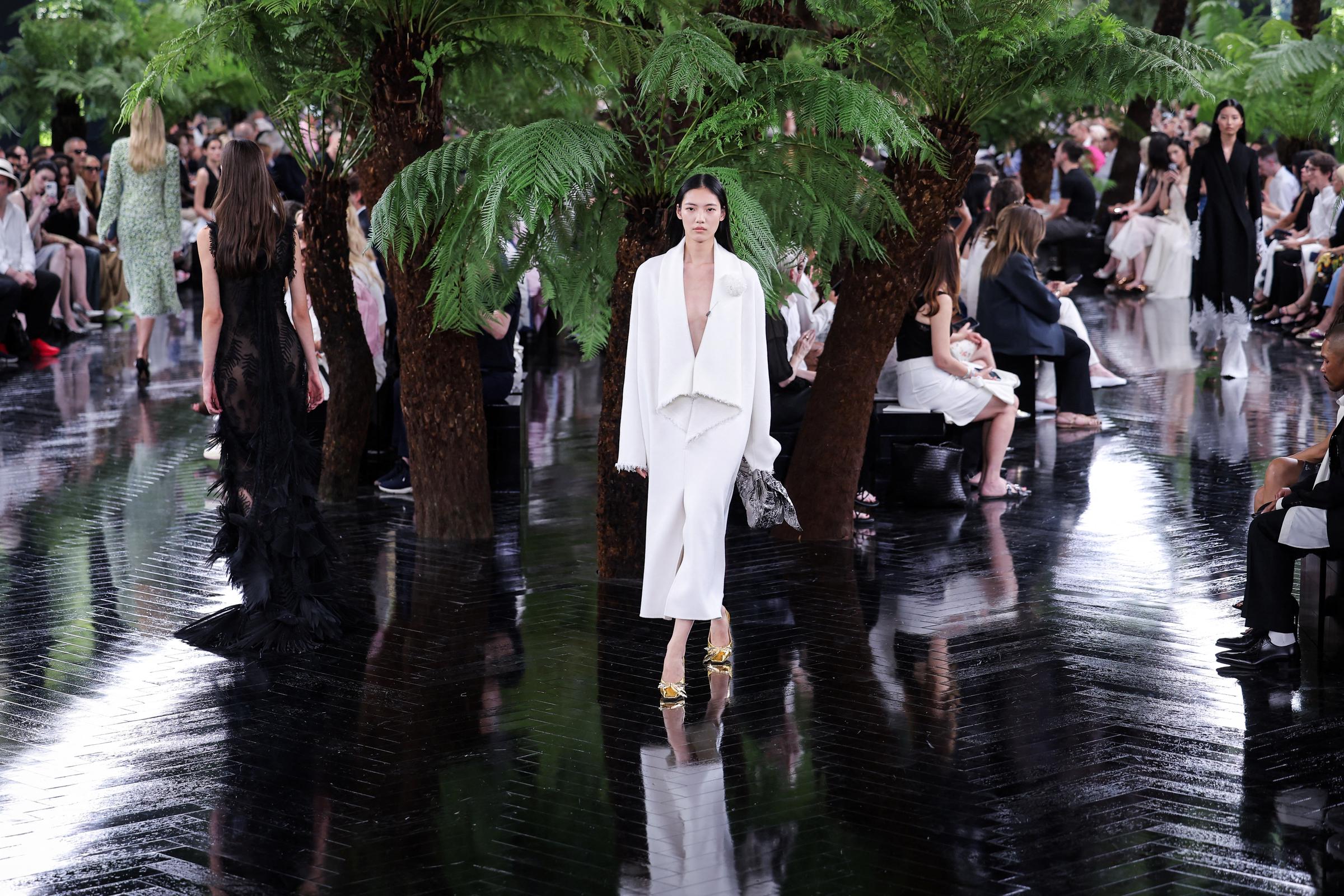 A model walks the runway during the Christian Dior Haute Couture Fall/Winter 2026/2027 show as part of Paris Fashion Week on July 6, 2026 in France. | Source: Getty Images