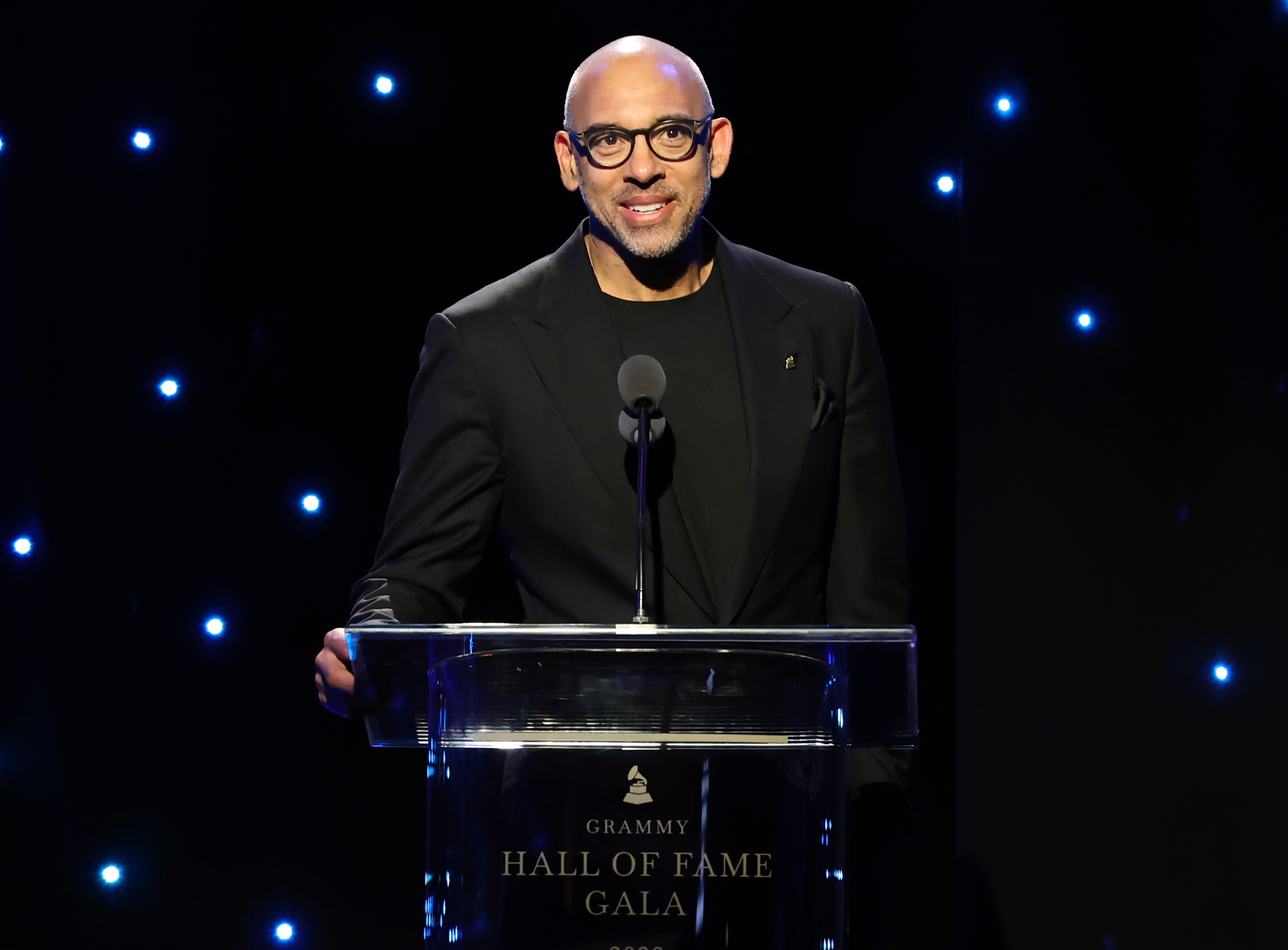 Harvey Mason jr., CEO of the Recording Academy, speaks onstage during the GRAMMY Hall of Fame Gala 2026 at The Beverly Hilton on May 8 in Beverly Hills, California. | Source: Getty Images