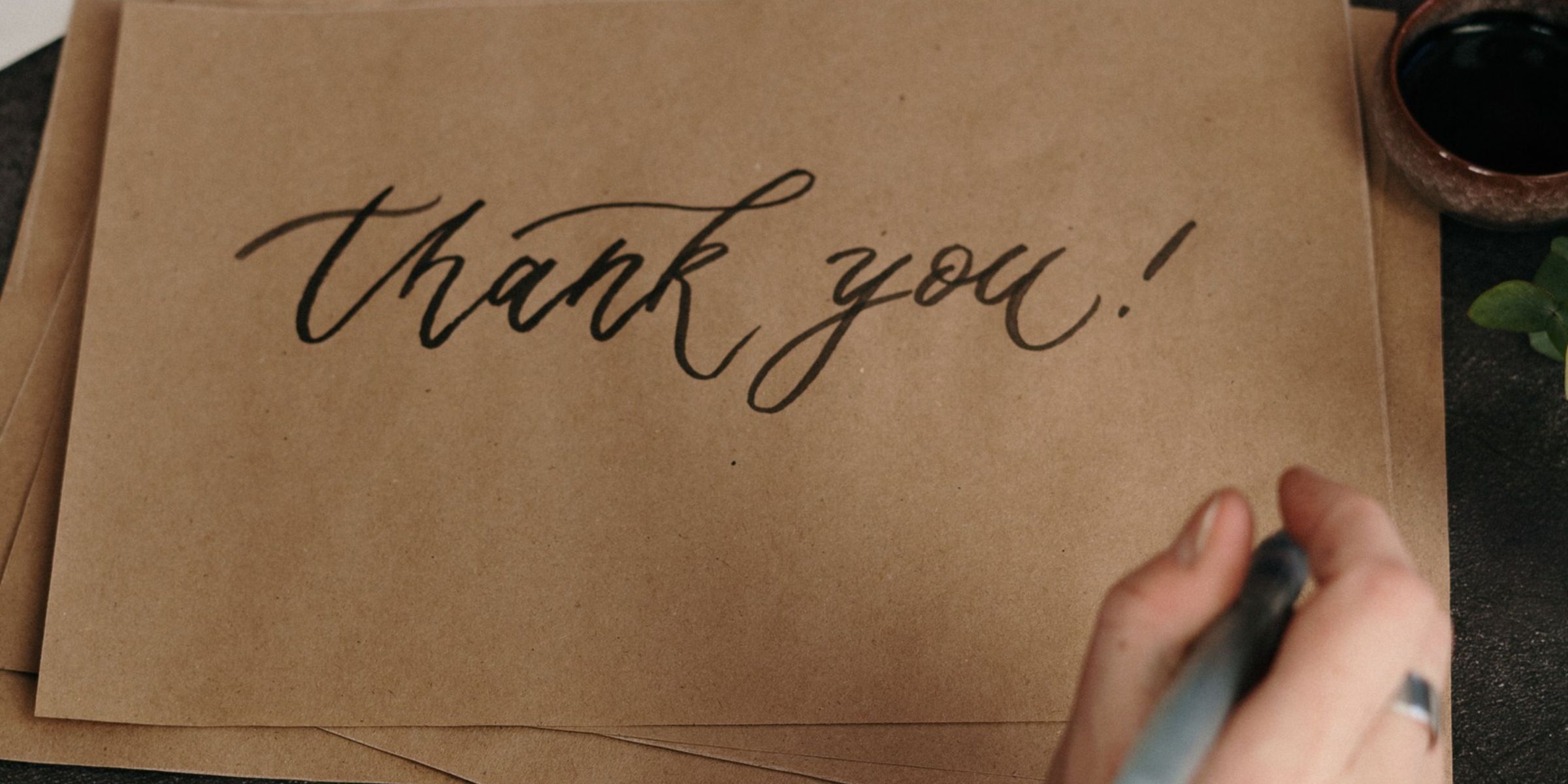 A thank you note | Source: Pexels