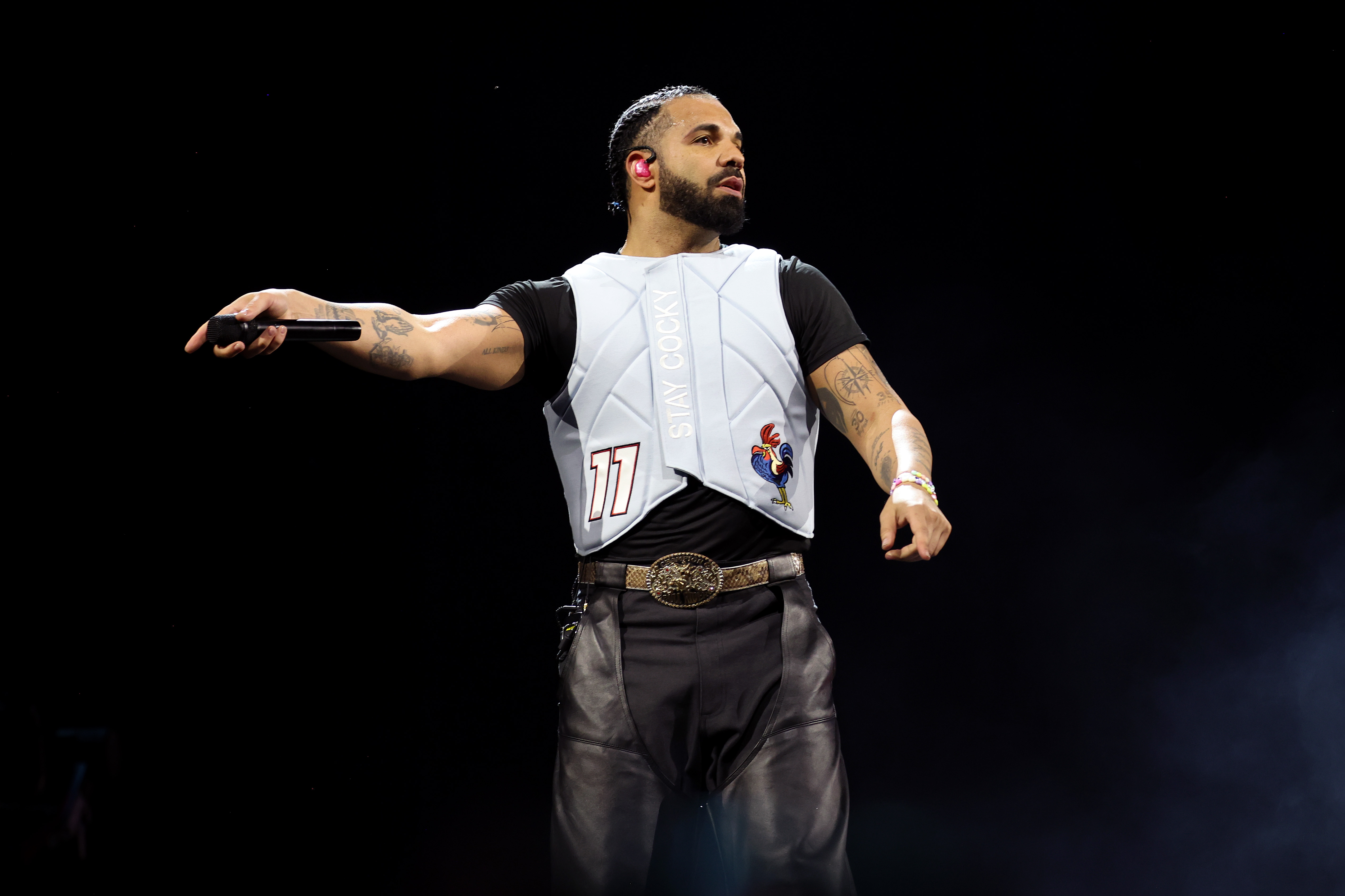 Drake on stage during Day Two of Wireless Festival 2025 at Finsbury Park on July 12 in London, England. | Source: Getty Images