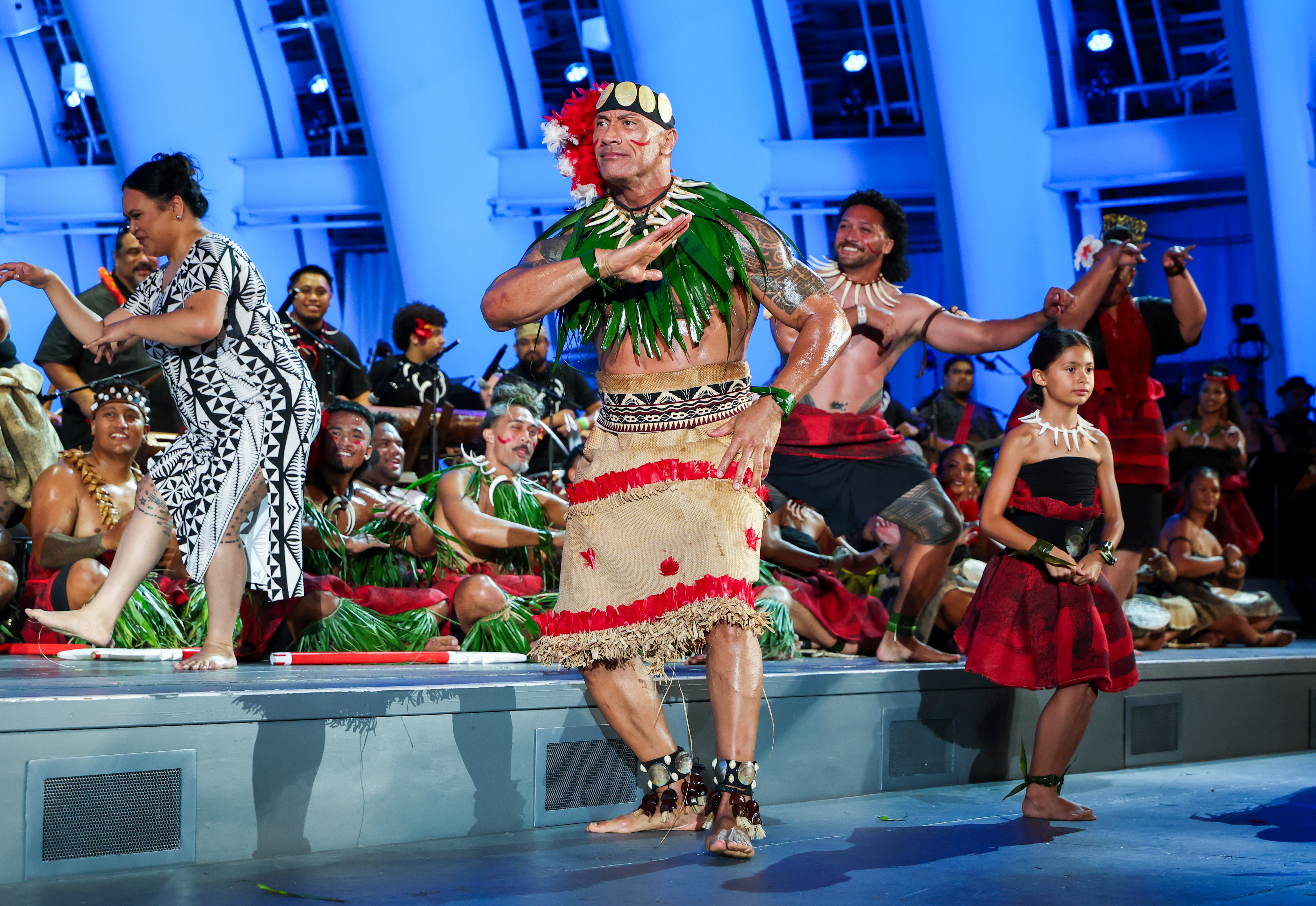Dwayne Johnson performs onstage during the "Moana" World Premiere at Hollywood Bowl on July 7, 2026 in Los Angeles, California. | Source: Getty Images
