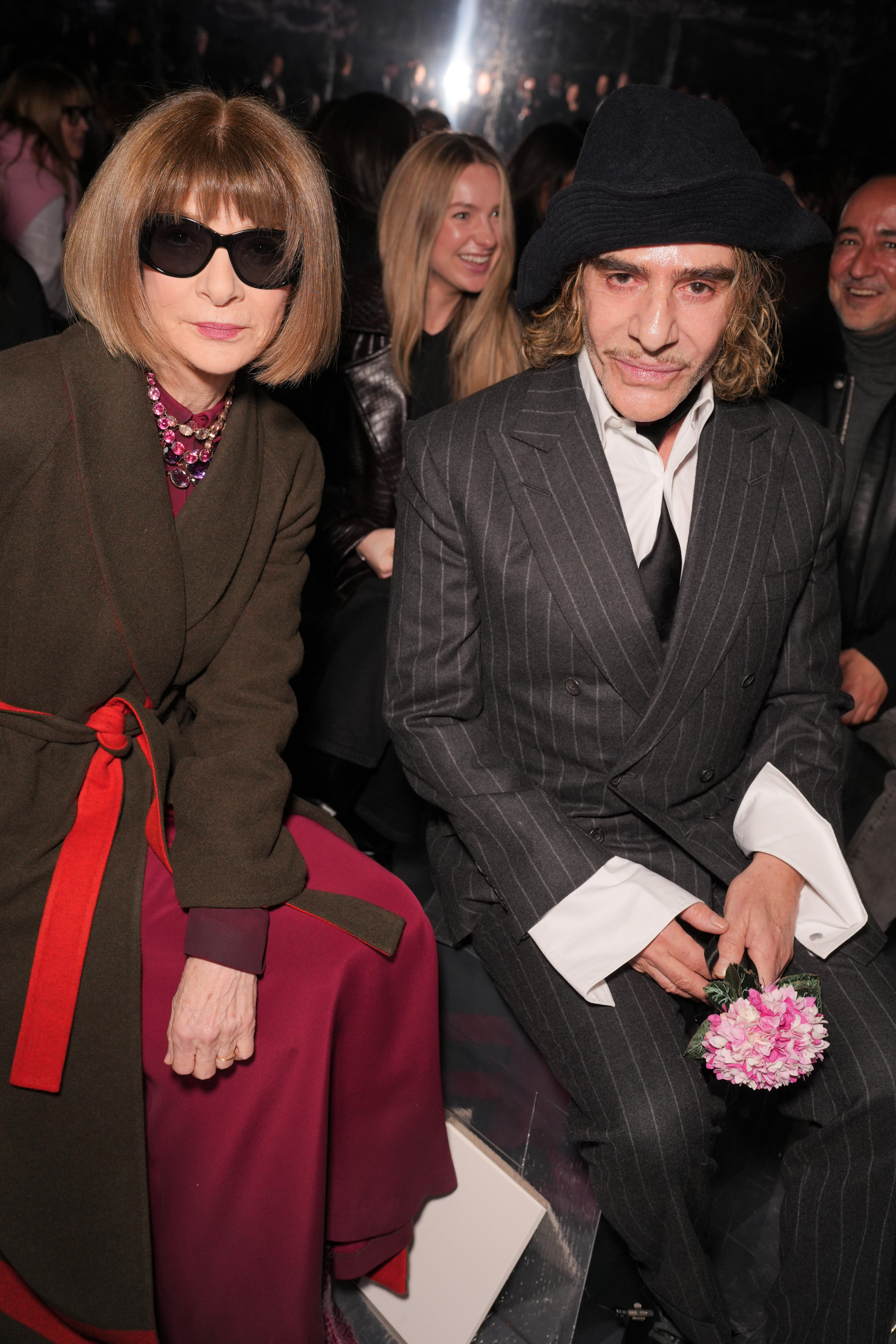 Anna Wintour and John Galliano at the Dior fashion show as part of Haute Couture Spring/Summer 2026 held at the Musée Rodin on January 26, 2025 in Paris, France. | Source: Getty Images