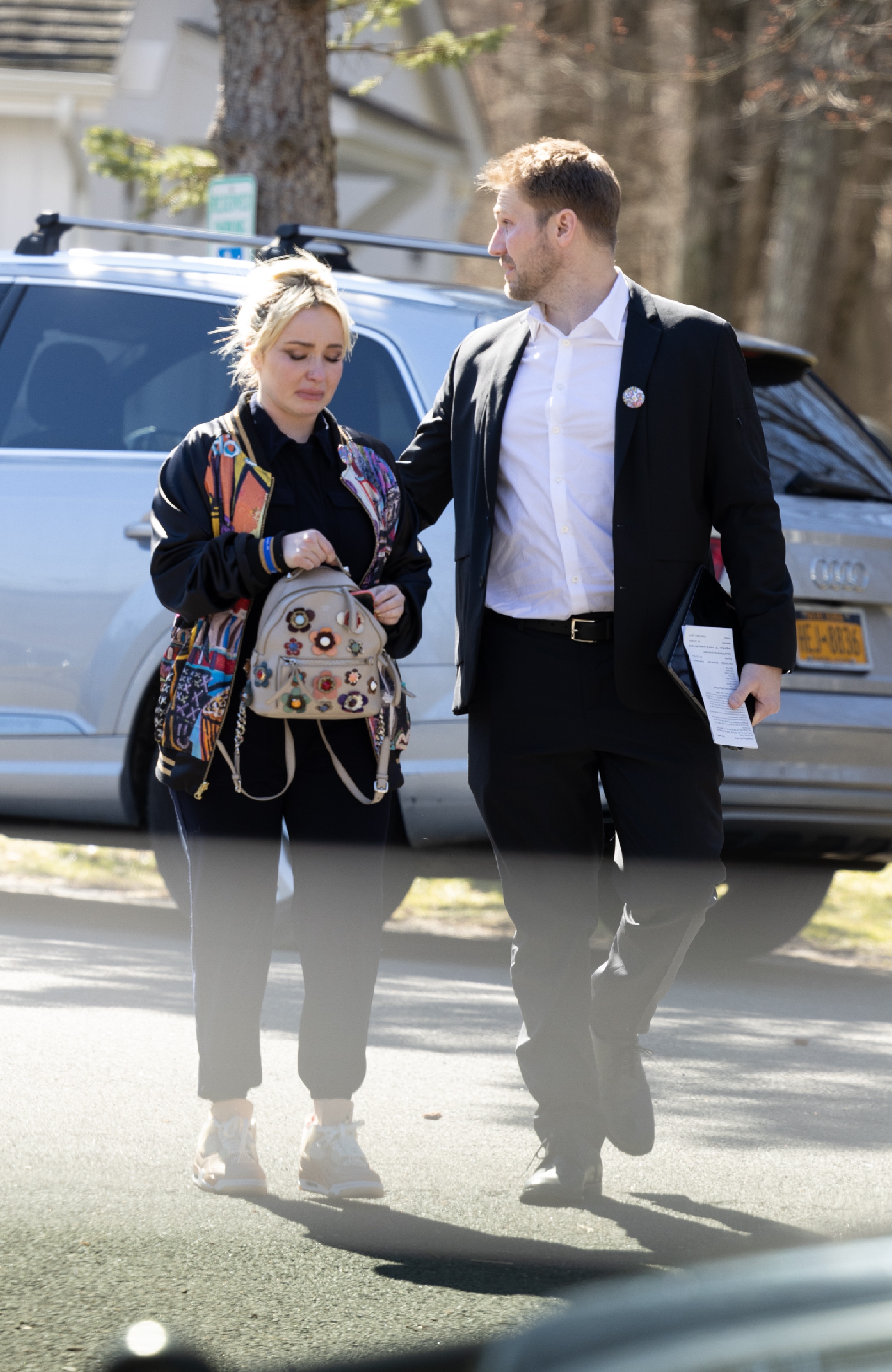 Hayden Panettiere and Brian Hickerson are seen at the celebration of life event for Panettiere's younger brother Jansen Panettiere on March 8, 2023 in Palisades, New York. | Source: Getty Images