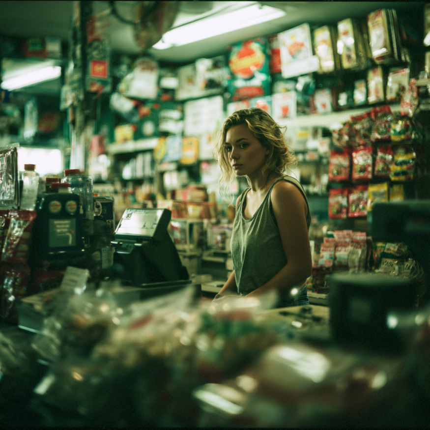 A woman in a grocery store | Source: Midjourney