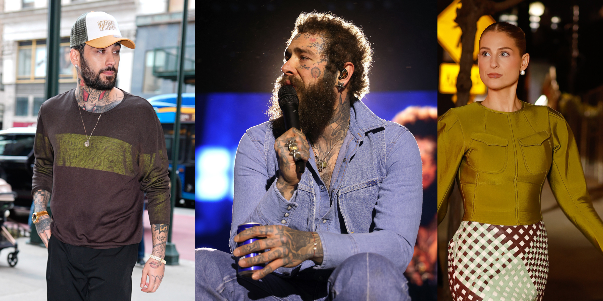 Zayn Malik, Post Malone, and Meghan Trainor | Source: Getty Images