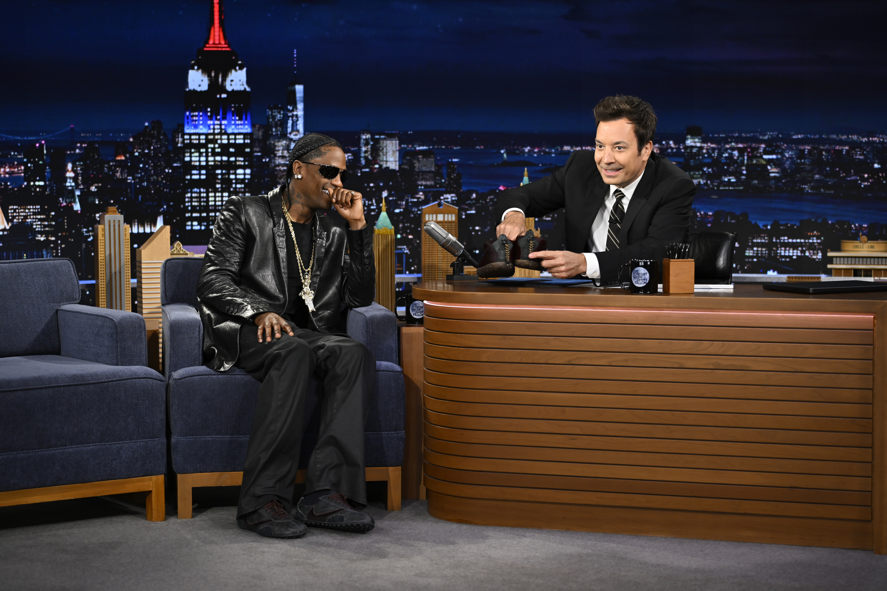 Travis Scott and Jimmy Fallon during an interview on "The Tonight Show Starring Jimmy Fallon" on July 21, 2026. | Source: Getty Images