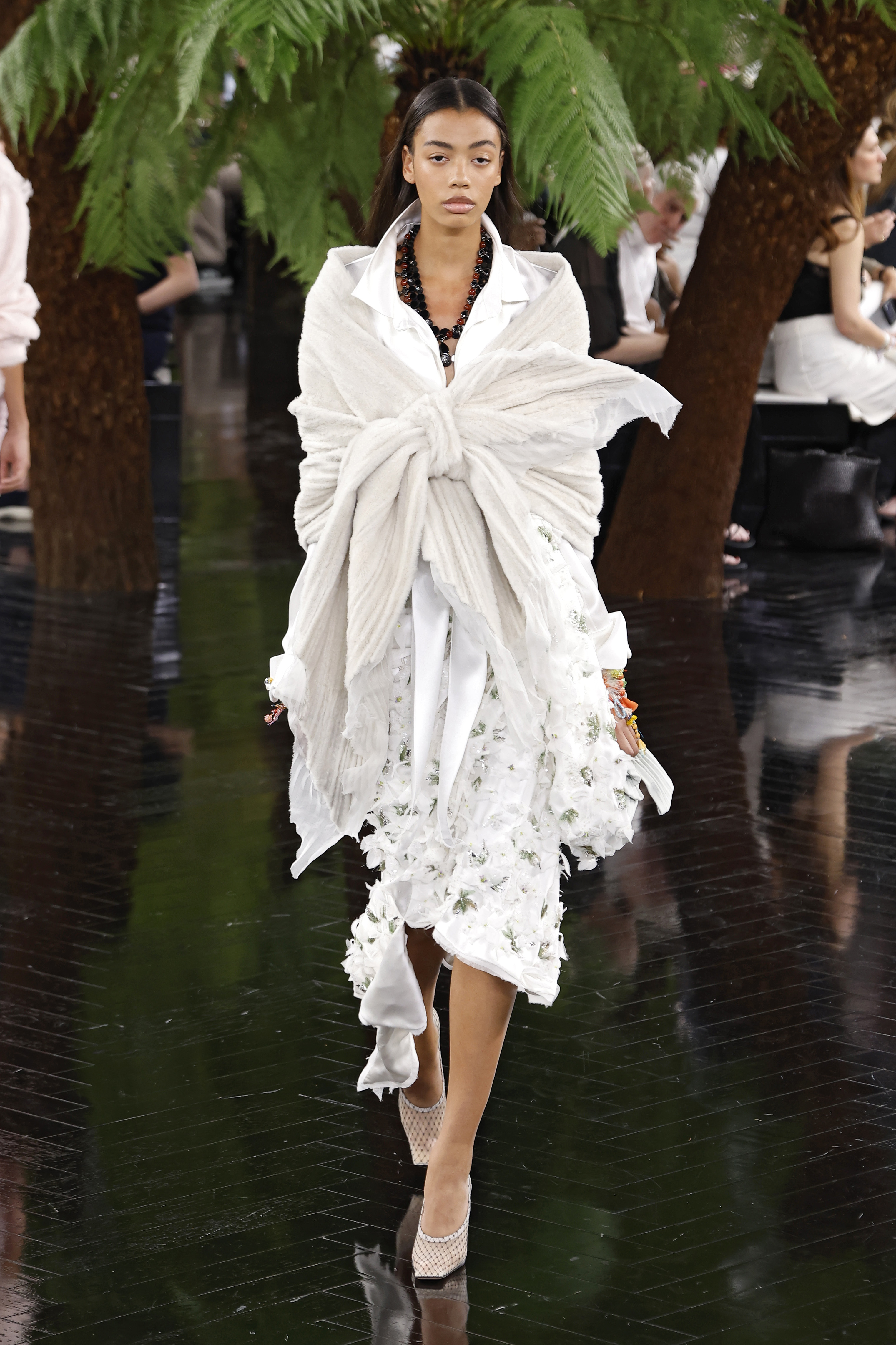 A model walks the runway during the Christian Dior Haute Couture Fall/Winter 2026/2027 show as part of Paris Fashion Week on July 6, 2026 in France. | Source: Getty Images