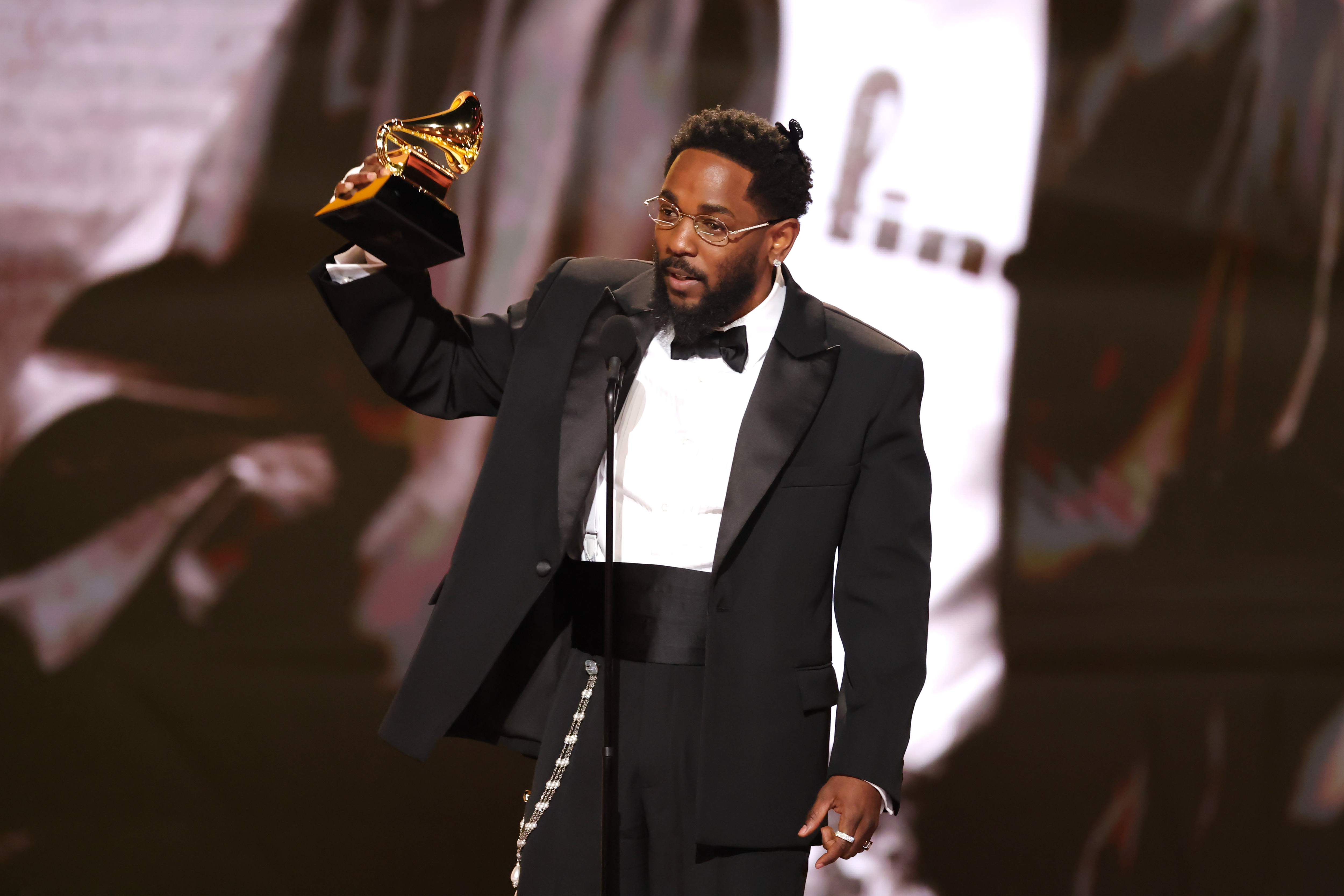 Kendrick Lamar onstage during the 68th Grammy Awards at Crypto.com Arena on February 1, 2026, in Los Angeles, California. | Source: Getty Images