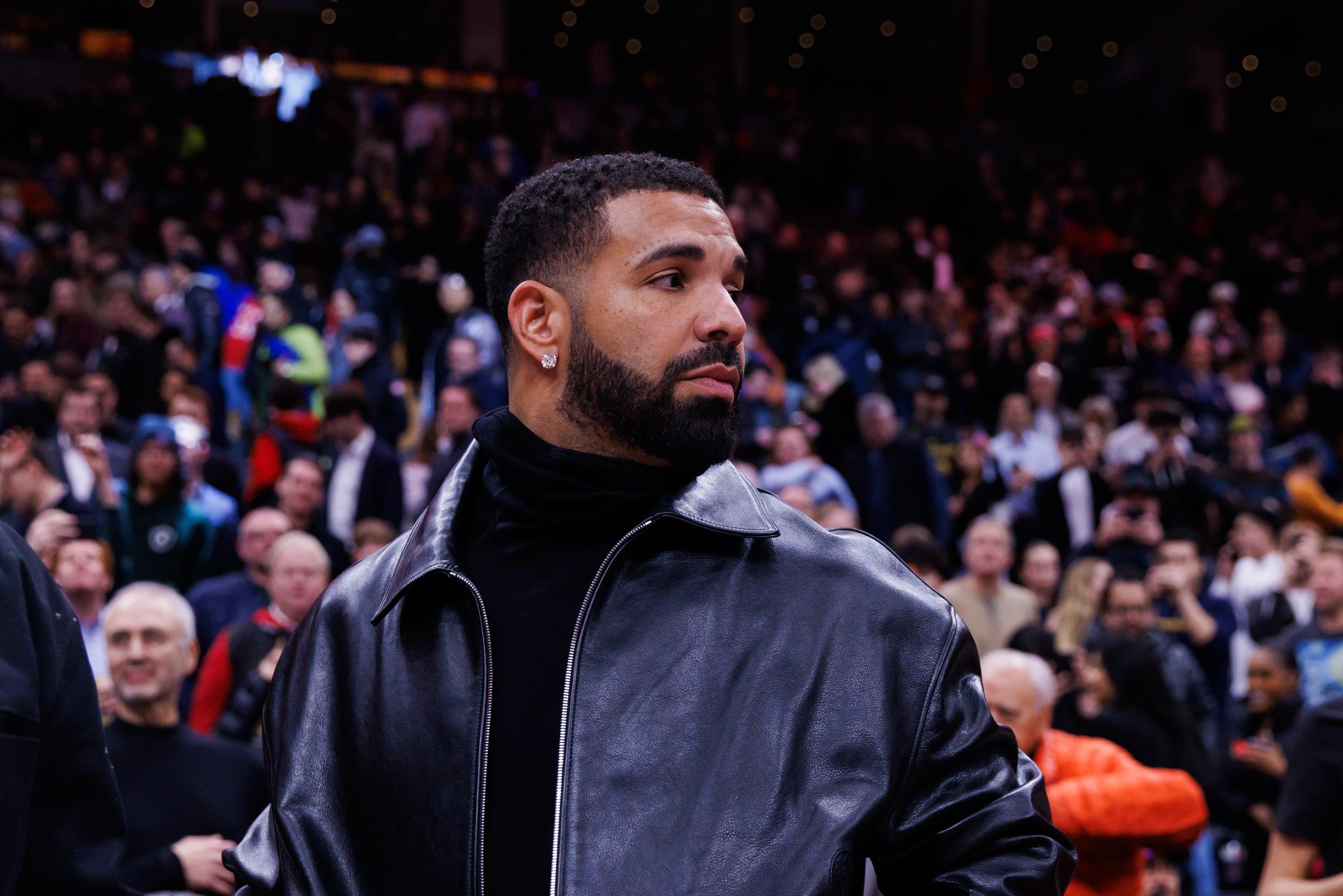 Drake following the NBA game between the Toronto Raptors and the Golden State Warriors at Scotiabank Arena on January 13, 2025, in Toronto, Canada. | Source: Getty Images