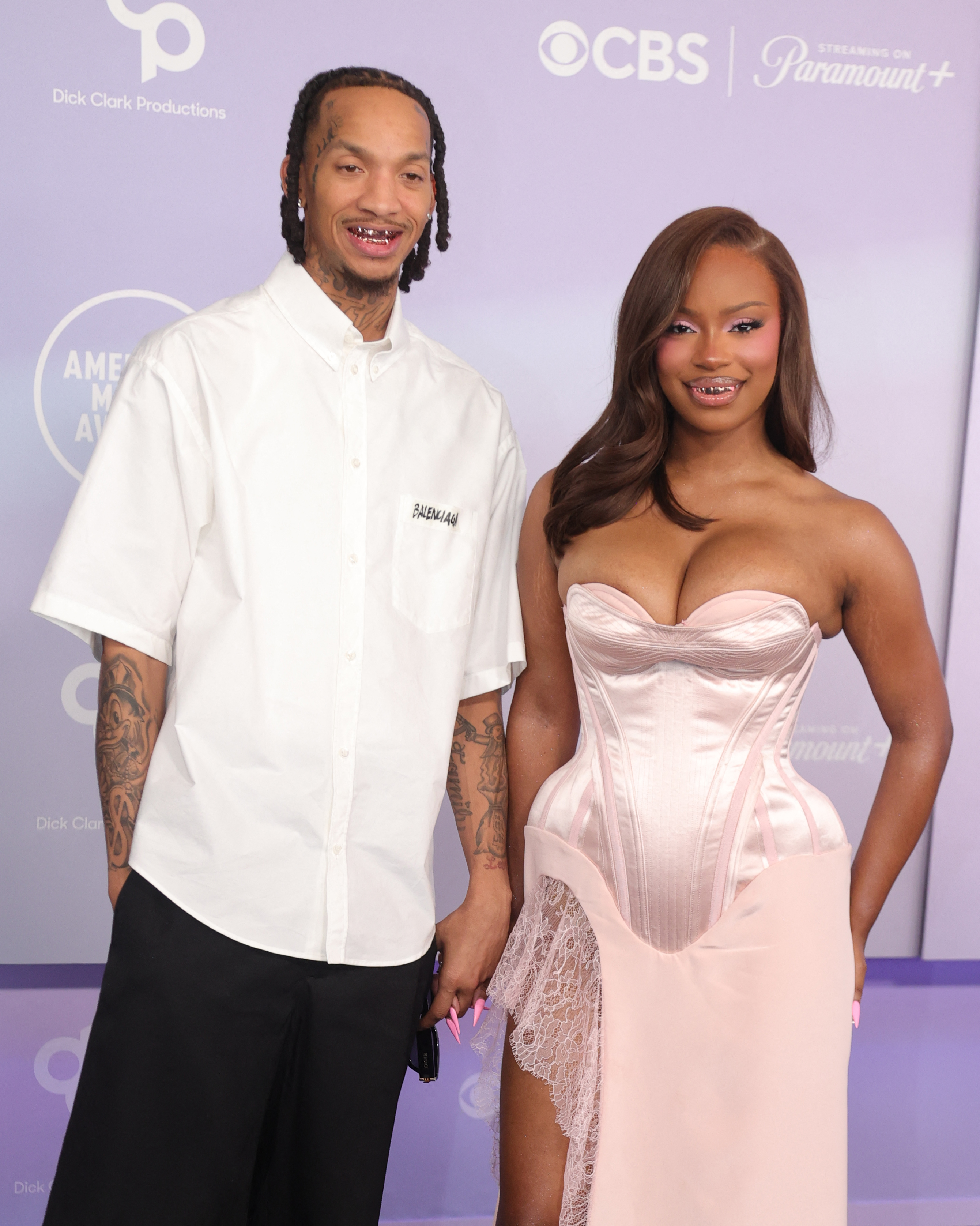 Stunna 4 Vegas and Monaleo during the 52nd American Music Awards at MGM Grand Garden Arena on May 25, 2026, in Las Vegas, Nevada. | Source: Getty Images
