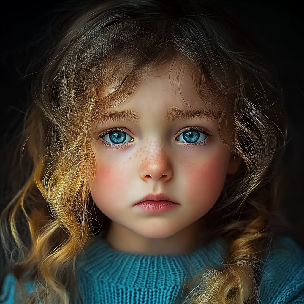 A sad little girl | Source: Midjourney