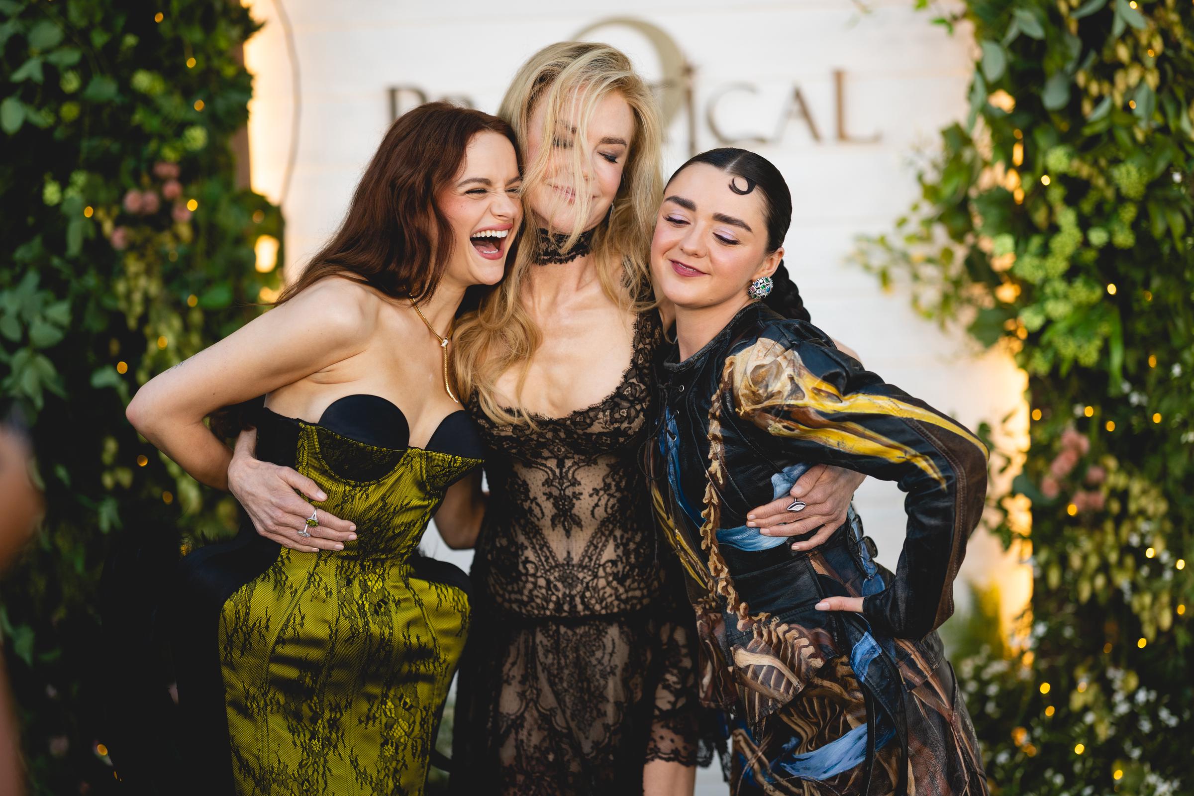 Joey King, Nicole Kidman, and Maisie Williams attend the U.S. premiere of Warner Bros. Pictures "Practical Magic 2" at Directors Village on August 31, 2026 in Los Angeles, California. | Source: Getty Images