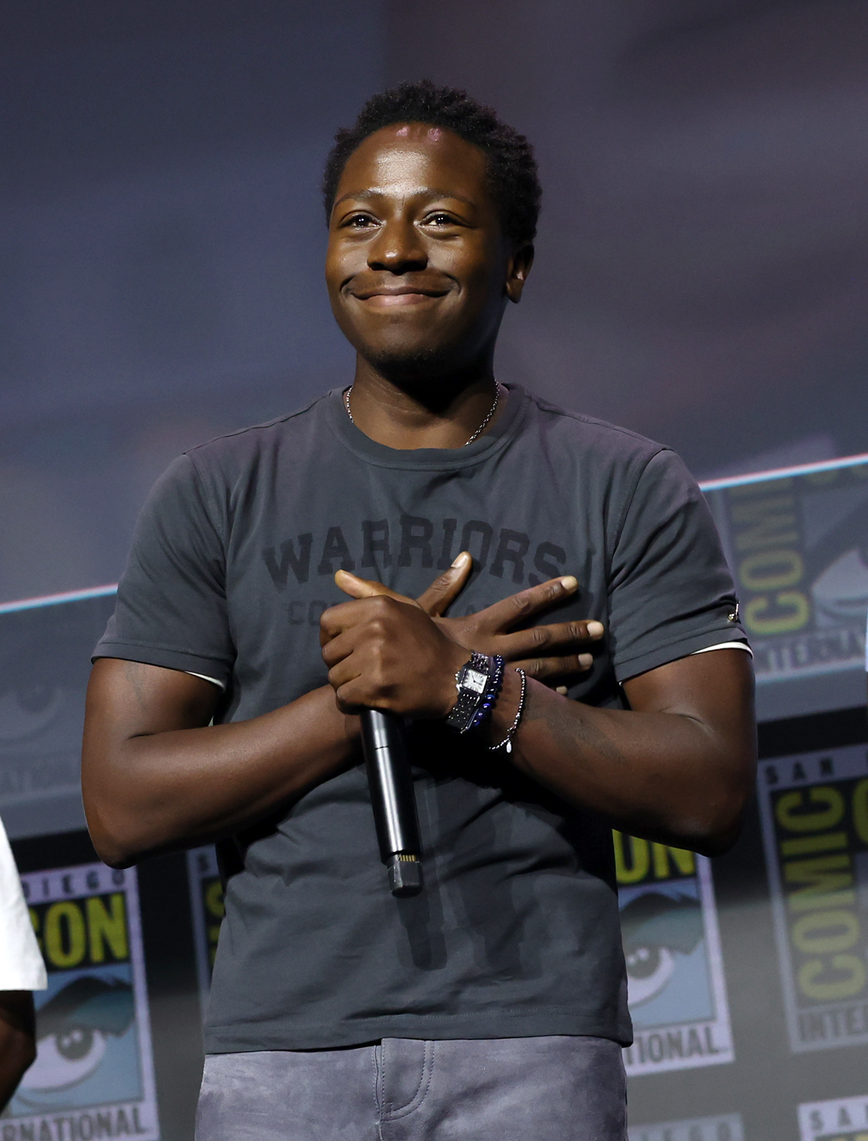 David Jonsson speaks onstage during the Marvel Studios Panel at the 2026 San Diego Comic-Con on July 25 in California. | Source: Getty Images