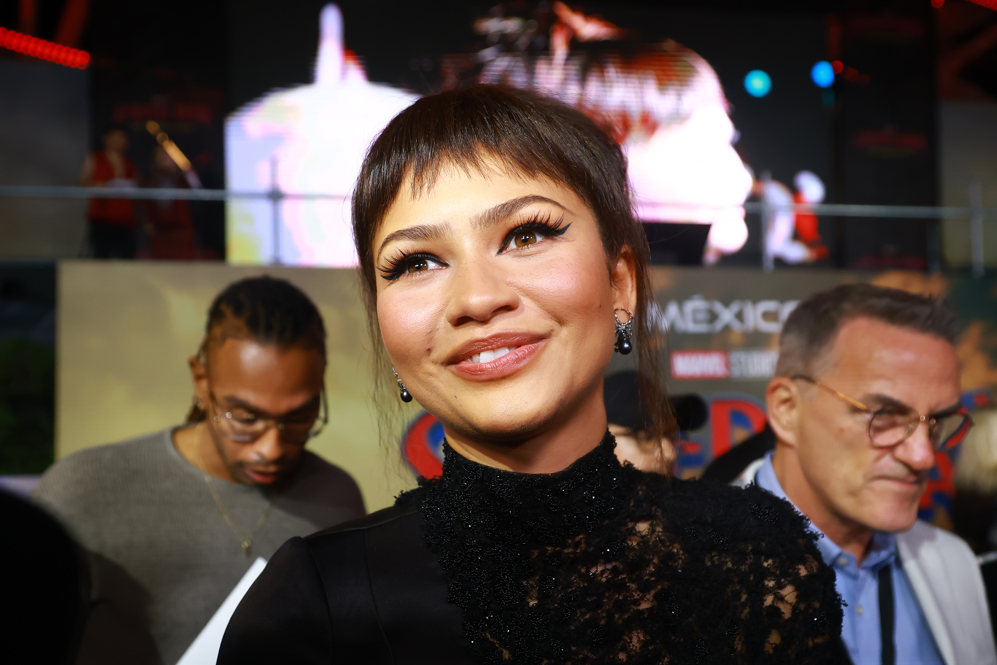 Zendaya speaks with the media during the "Spiderman: Brand New Day" fan event at Aztlan Feria de Chapultepec on July 20, 2026 in Mexico City, Mexico. | Source: Getty Images