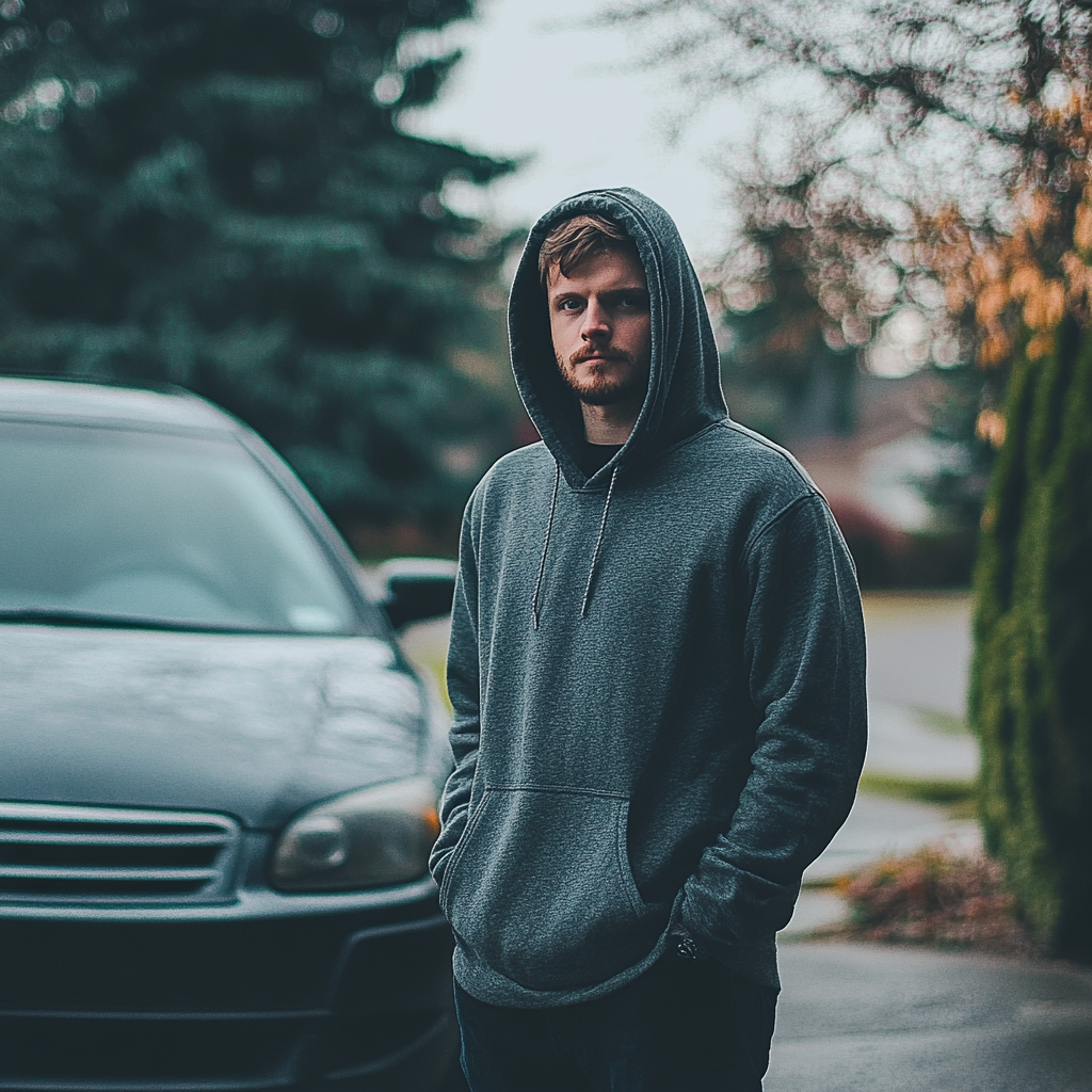 A man standing next to his car | Source: Midjourney
