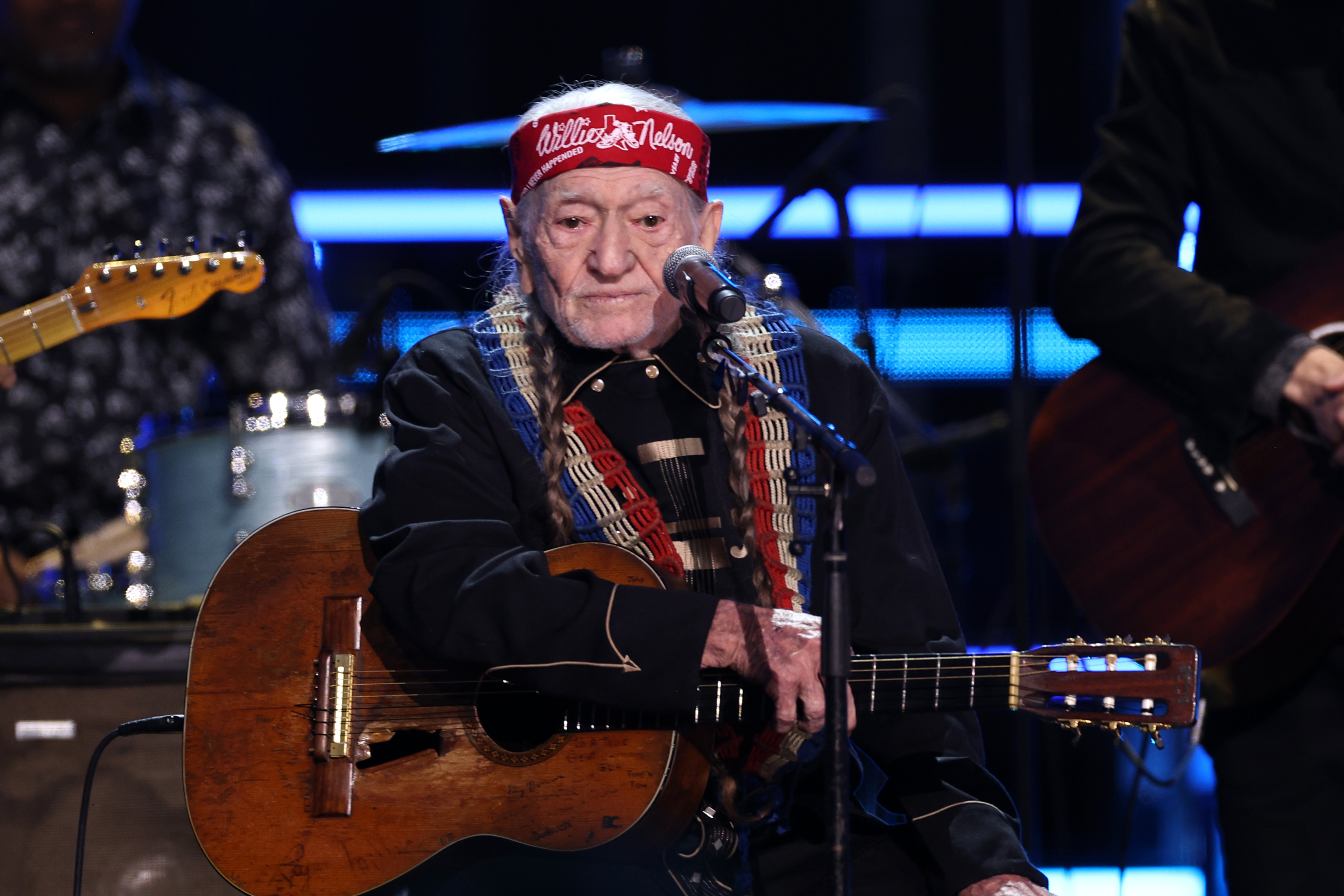 Willie Nelson performs onstage during 38th Annual Rock & Roll Hall Of Fame Induction Ceremony at Barclays Center on November 3, 2023 in New York City. | Source: Getty Images