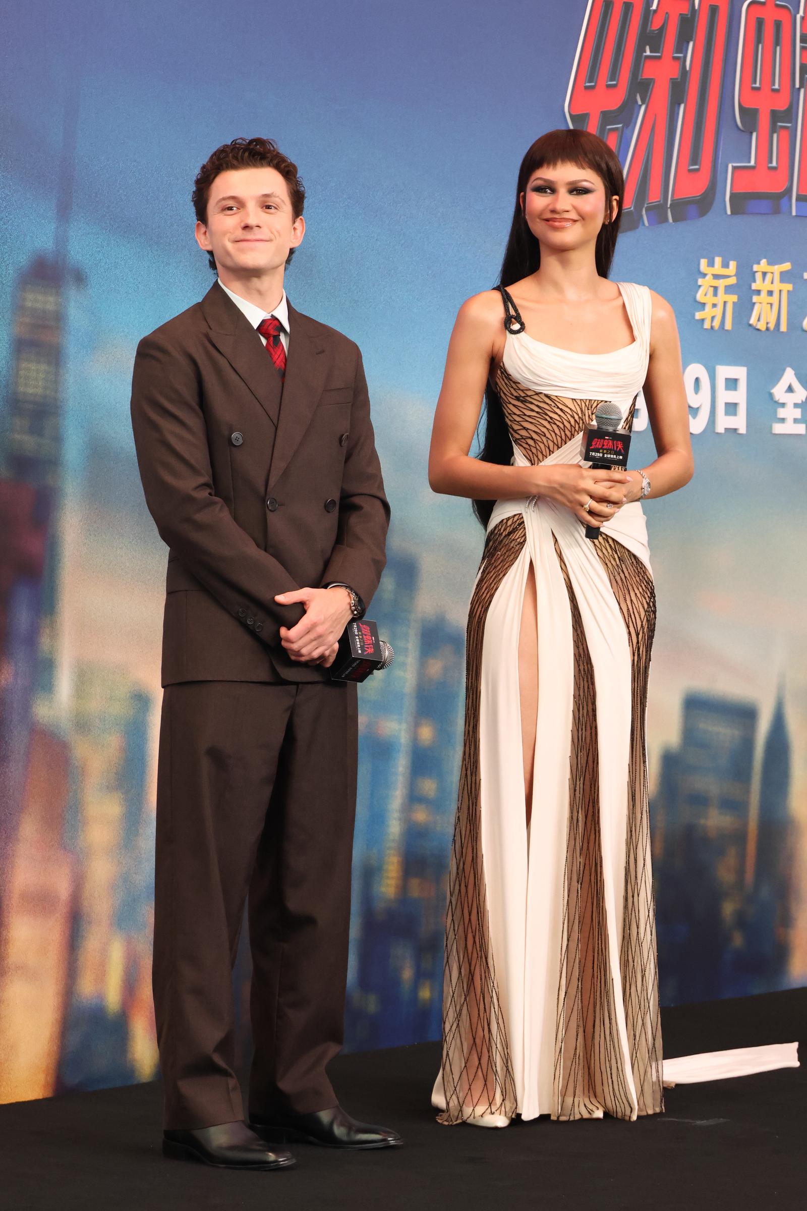 Tom Holland and Zendaya attend the premiere of 'Spider-Man: Brand New Day' on July 24, 2026 in Shanghai, China. | Source: Getty Images