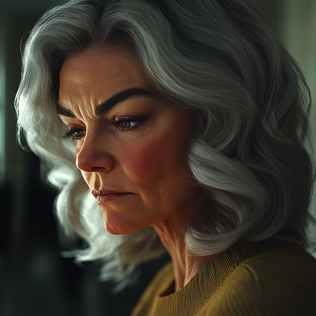 A sad elderly woman | Source: Midjourney