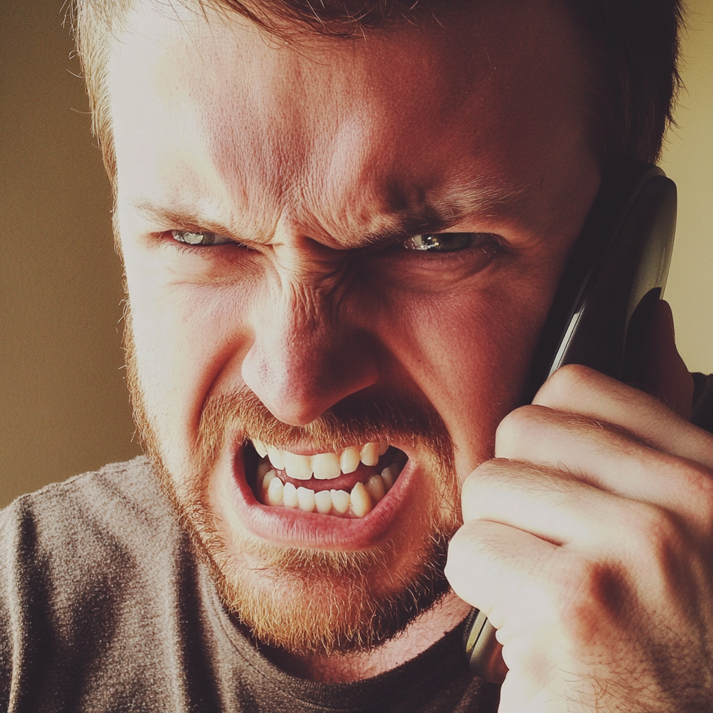 An angry man on the phone | Source: Midjourney