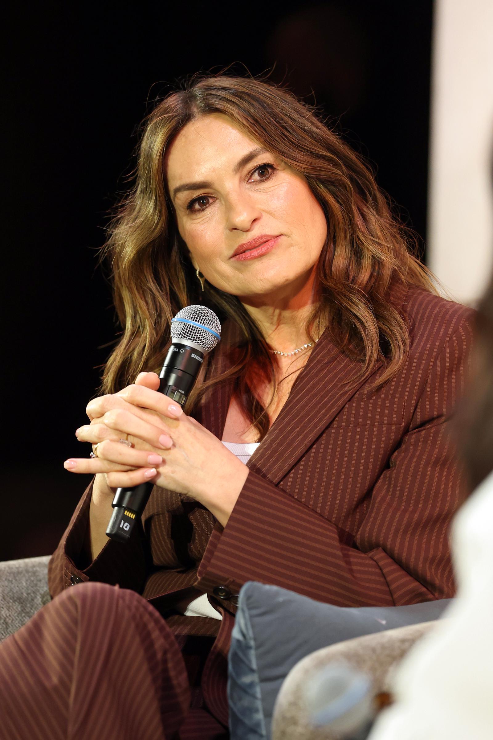 Mariska Hargitay speaks onstage during "Keynote: A Conversation with Mariska Hargitay" at the 2026 TIME Women of the Year Leadership Forum at The West Hollywood EDITION on March 10 in California. | Source: Getty Images