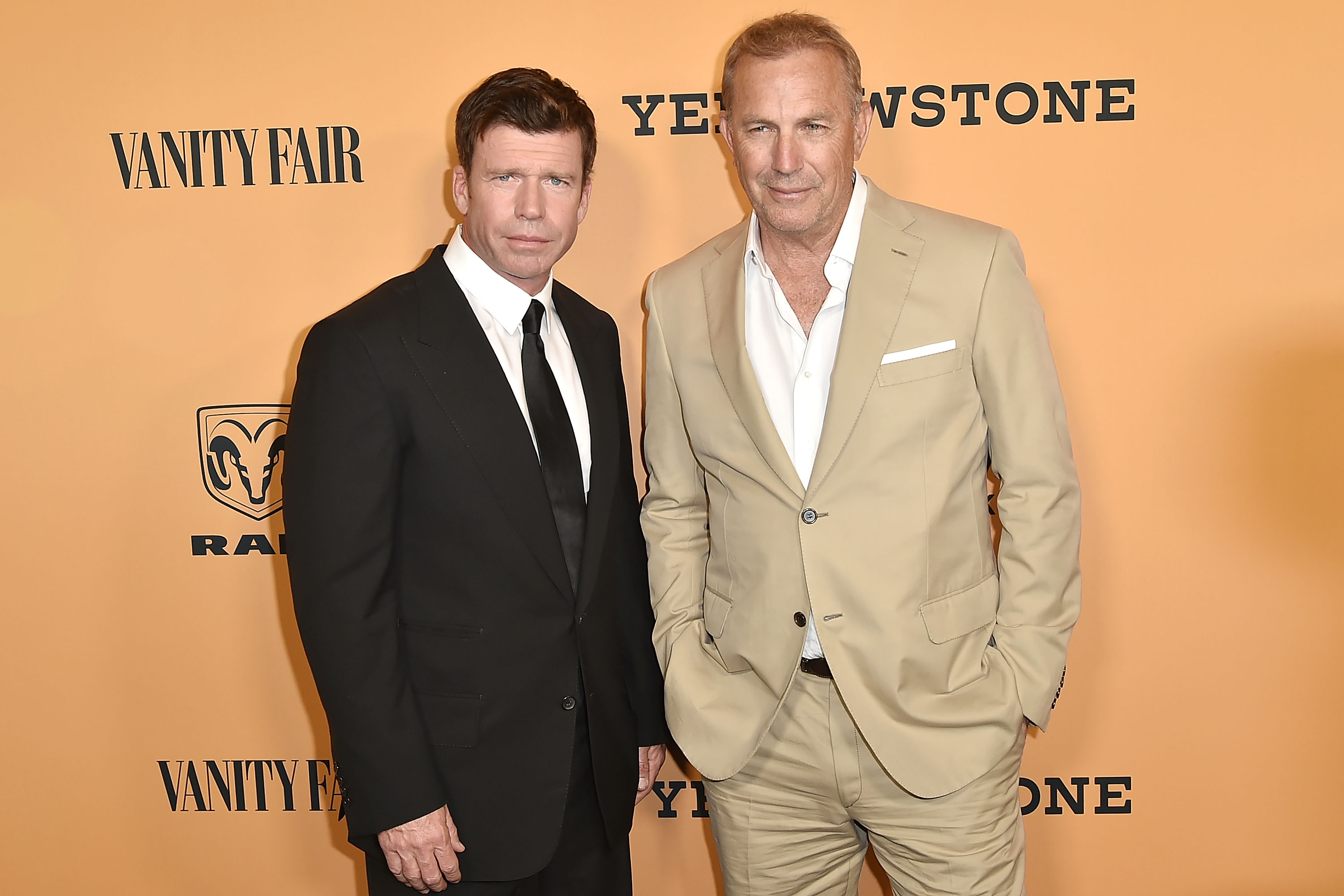 Taylor Sheridan and Kevin Costner attend the "Yellowstone" World Premiere at Paramount Studios on June 11, 2018 in Los Angeles, California. | Source: Getty Images