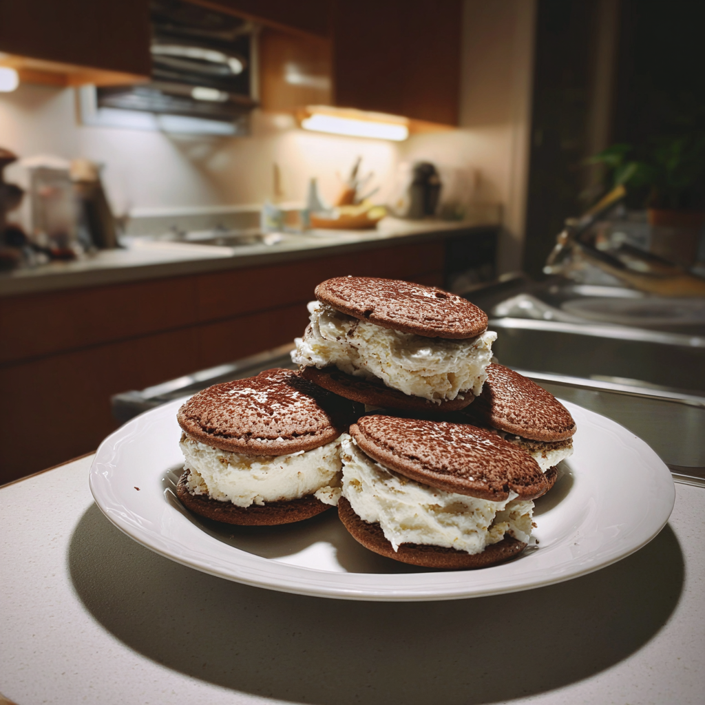 Ice cream sandwiches on a plate | Source: Midjourney